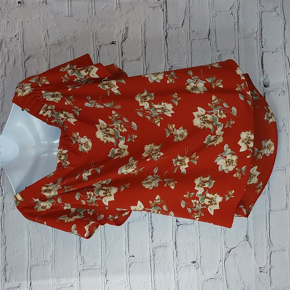 Off Shoulder Top Floral Perch by Blu Pepper XXXL Women PLUS Sz 3X - Picture 3 of 6